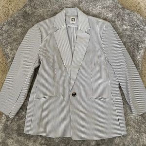 Anne Klein black/white striped suit jacket, L